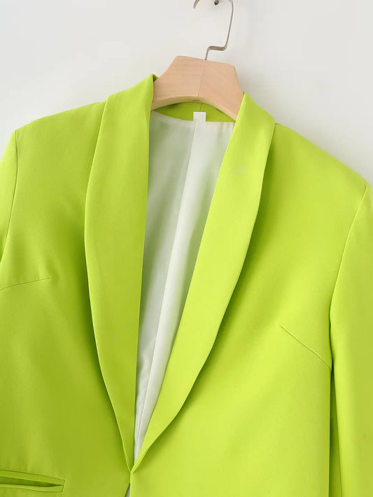 🍒Women's summer clothing elegant commuting jacket flourescent wear style ersatile casual suit jacket smart casual Illuminate In Luminous