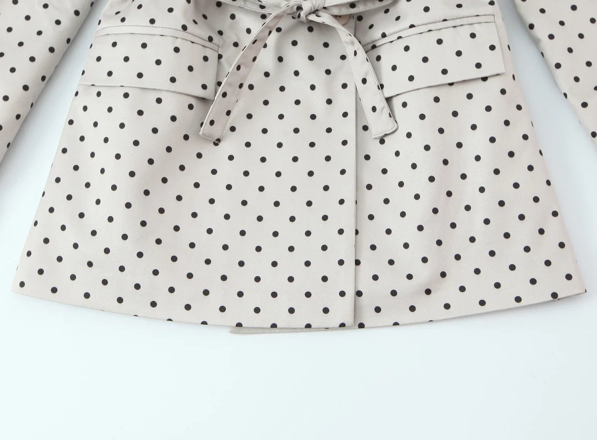 🍒Polka dot suit jacket for spring summer european and american versatile polka dot women’s fashion smart casual outdoor wear clothing cap sleeve style slim fit occasion wear Cop This Casu ’‘Casion Cap