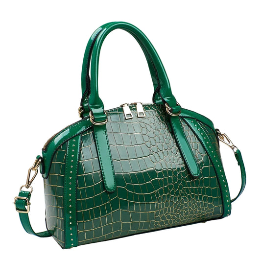 🍒Luxury designer handbag for women trendy ladies crossbody bag large capacity pu Leather crocodile effect crossbody bag Fashion accessories Cool Croco Gold Should ‘