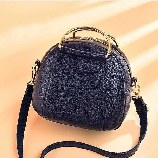 🍒Genuine leather shoulder bags for women's luxury handbags fashion crossbody bag female Purse bag smart casual round bag Its Round About time for A New Bag Leather bag