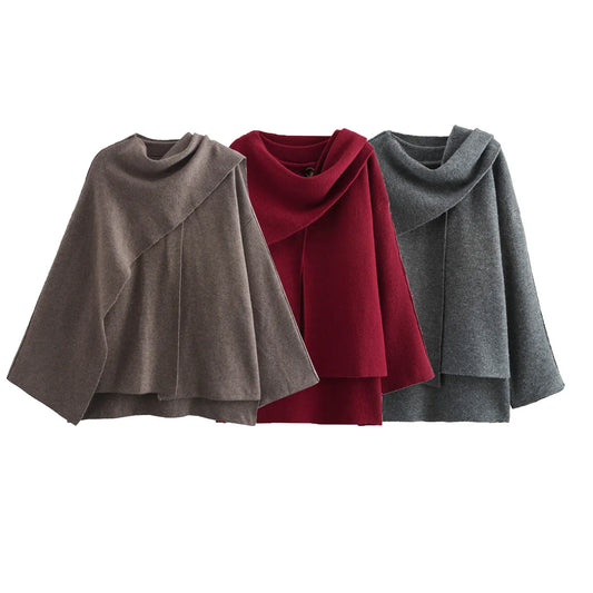 🍒Autumn winter womens fashion chic vintage cape coat long sleeve outerwear woven style smart casual jacket for women No HOPEing for this CAPE Just visit your basket