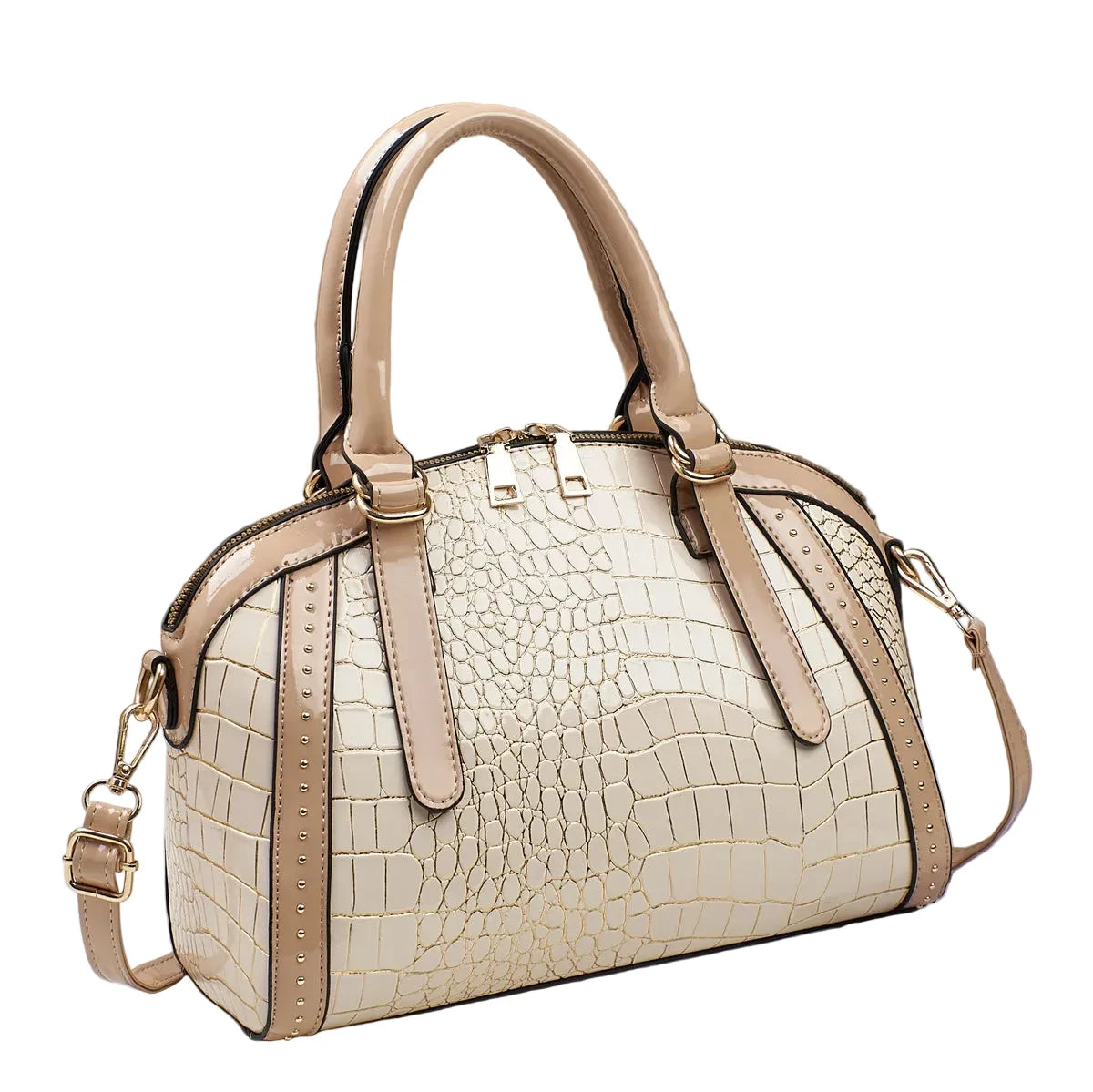 🍒Luxury designer handbag for women trendy ladies crossbody bag large capacity pu Leather crocodile effect crossbody bag Fashion accessories Cool Croco Gold Should ‘