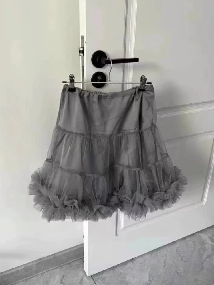 🍒Sweet girl fashion for women high waist a-line mini skirt cute pleated gauze summer clothing y2k mesh skirts Mesh To Mini Mesh