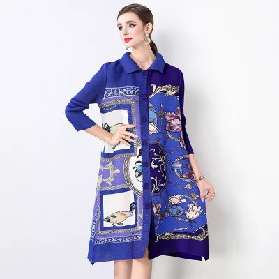 🍒Plus size pleated shirt dress color block outfits loose one size fits all stretch cardigans smart casual clothing women