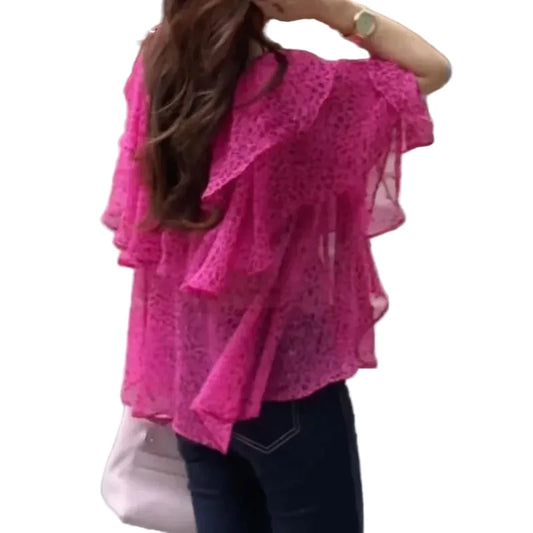 🍒Chiffon blouses for women fashion clothes oversized tops for summer blouse shirt smart casual going out tops Float Around Town In your Flouncy