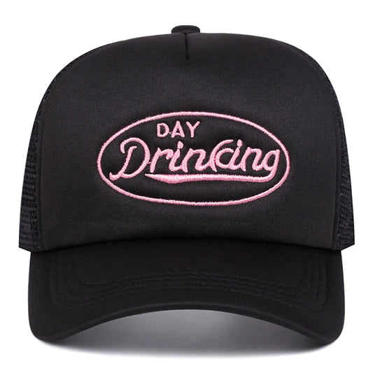 🍒Motif baseball hat Fashion Simple (day drinking) lettering truck hat daily unisex snap back hat leisure sunshade mesh cap
