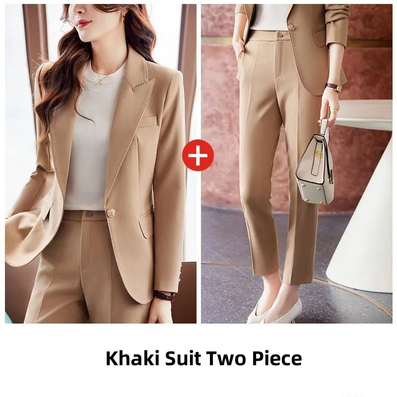 🍒Women's professional fashion suit matching set elegant casual elegant blazers for women two piece jacket and pants set female fashion clothing Try This Choclate Selection