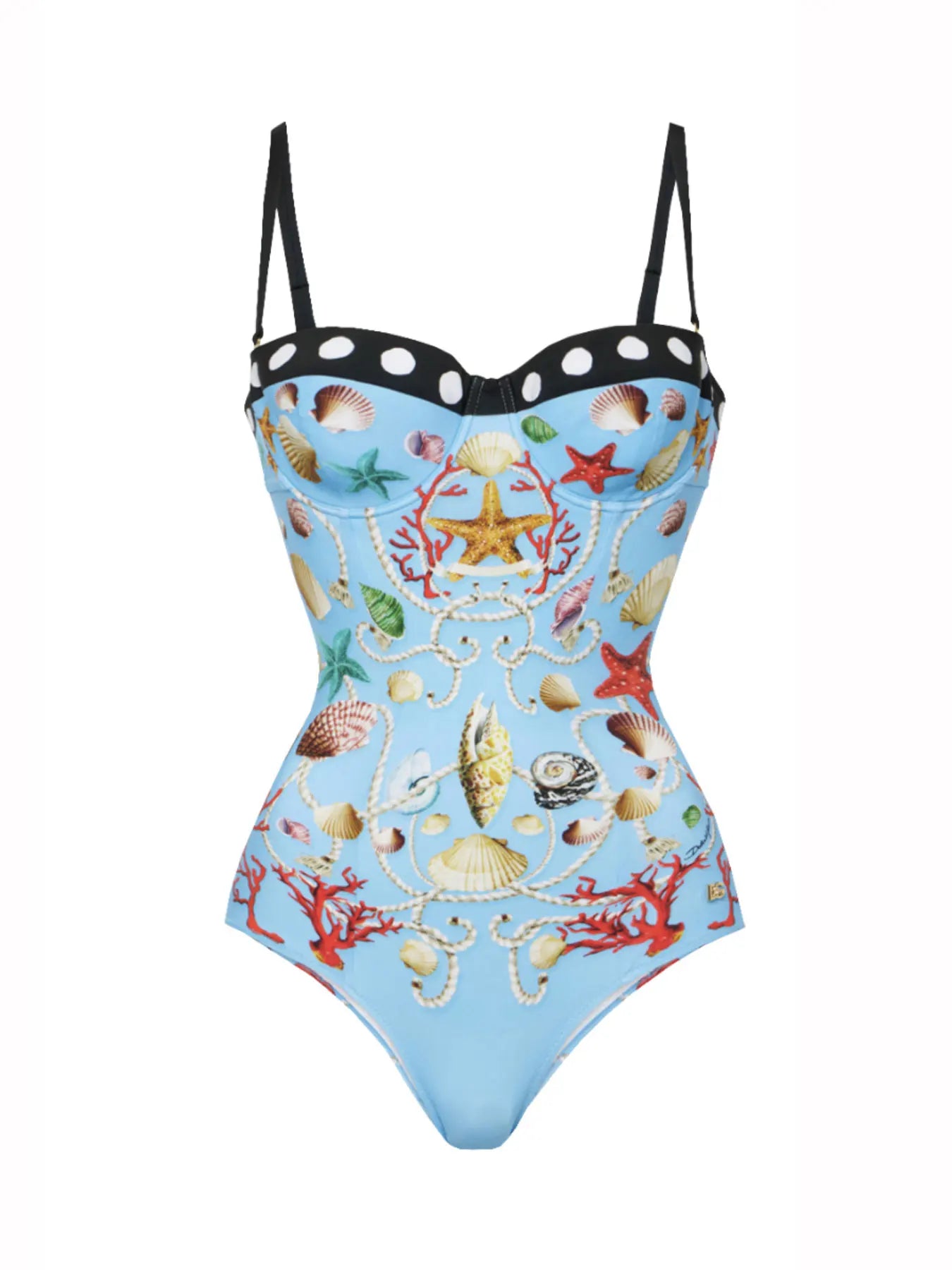 🍒One piece swim suit beach wear with coral and seashell print bikini and sarong set beach wear for women Sea Sure Set