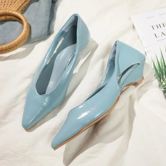🍒Comfy shoes for women fashion footwear blue low heels elegant pointed toe pump shoes high quality kitten heels Point Your Attention To These Cuties
