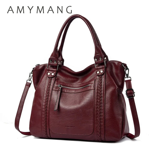 🍒Soft faux leather shoulder crossbody bags for women hot luxury handbag Designer casual tote office work bag Clever Faux Leather