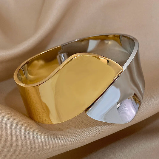 🍒Stainless steel wide bangles bracelets chic fashion bangles for women accessories occasion party jewellery Dont Bypass This Buy