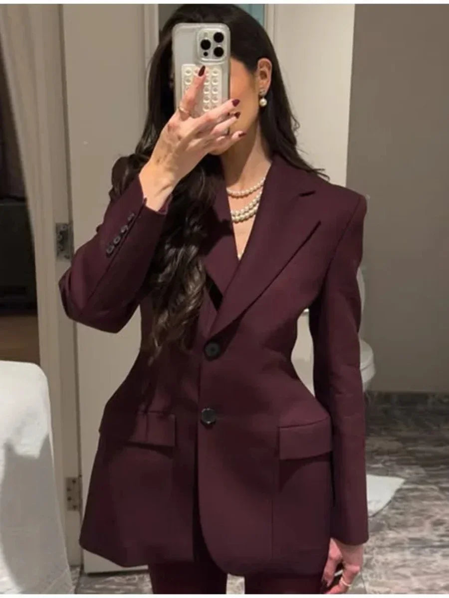 🍒 Women's autumn winter jacket faux wool blazer winter chic clothes slim waist coats office ladies double breasted fashion suits Jacket women occasion clothing Drink A GLASS In An HOUR