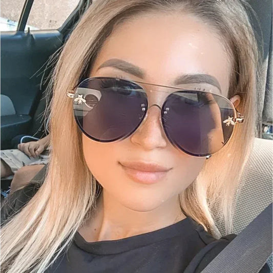 🍒Luxury rimless metal frame round sunglasses unisex vintage oversized mirror sun glasses Designer sunshades UV400 protection Retro Cool