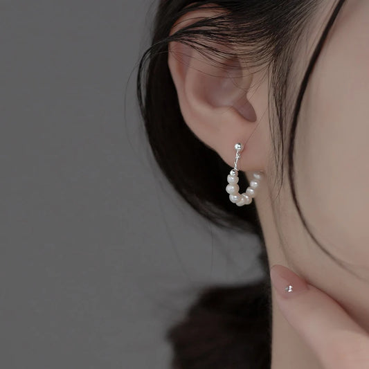 🍒 925 sterling silver baroque pearl earrings hoop baroque elegant cocktail party Jewellery for women gfits Perfect Pearls