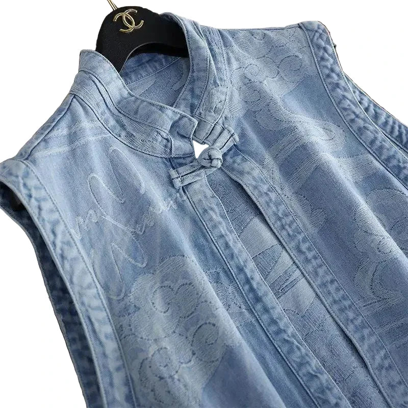 🍒Denim Vests womens spring sleeveless jacket for autumn fashion denim waistcoat outer wear all-match cool daily chic loose casual vintage style clothes versatile Y2k clothing Dash-on Denim Daily