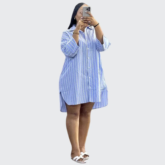 🍒Mid length shirt top turn down collar shirt womens dress tops full sleeve top striped pastel fashion Y2k streetwear Spring summer blouses Shirt Some Style