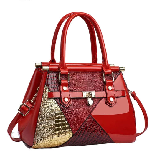 🍒Women's fashion handbag lizard pattern light luxury textured crossbody designer single trendy shoulder bags for women occasion party bags Corner This Gold Lizard