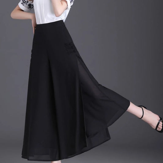 🍒High waist summer skirt trousers for women smart casual wear a-line clothing aesthetic quality pants No Need To Look Far And Wide For This Wide Wide