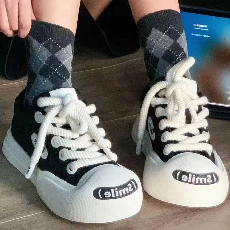 🍒Women's Vulcanized Shoes luxury designer lace up platform sports shoes outdoor comfortable casual shoes fashion footwear Boldy Bopper Buys