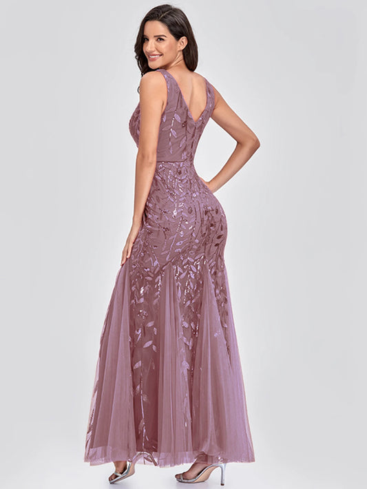 🍒Sequin maxi cocktail dress long bridesmaid prom outfit for special occasion party club bodycon vintage style clothing You'll Fish This Mermaid Out Time &Time