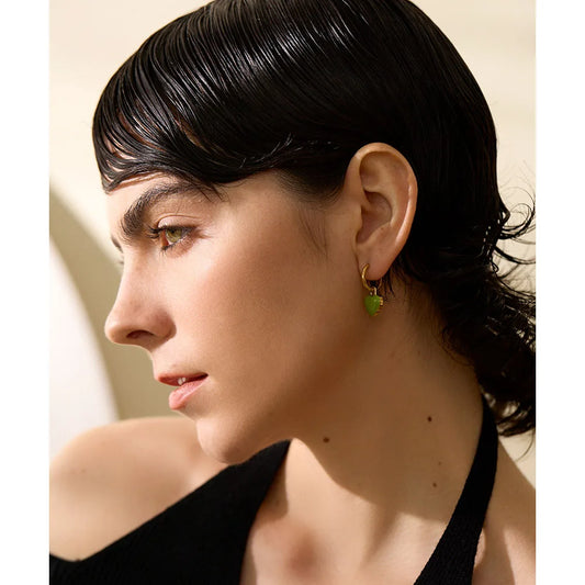 🍒Stainless steel drop hoop earrings heart enamel earrings waterproof charms cute trendy jewellery summer gold plated stainlless steel earrings jewellery gifts every day earrings