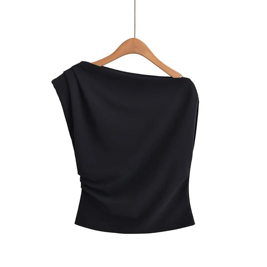 🍒Women's tops t-shirt for summer chic ruched fashion wear holiday wear smart casual sleeveless vest