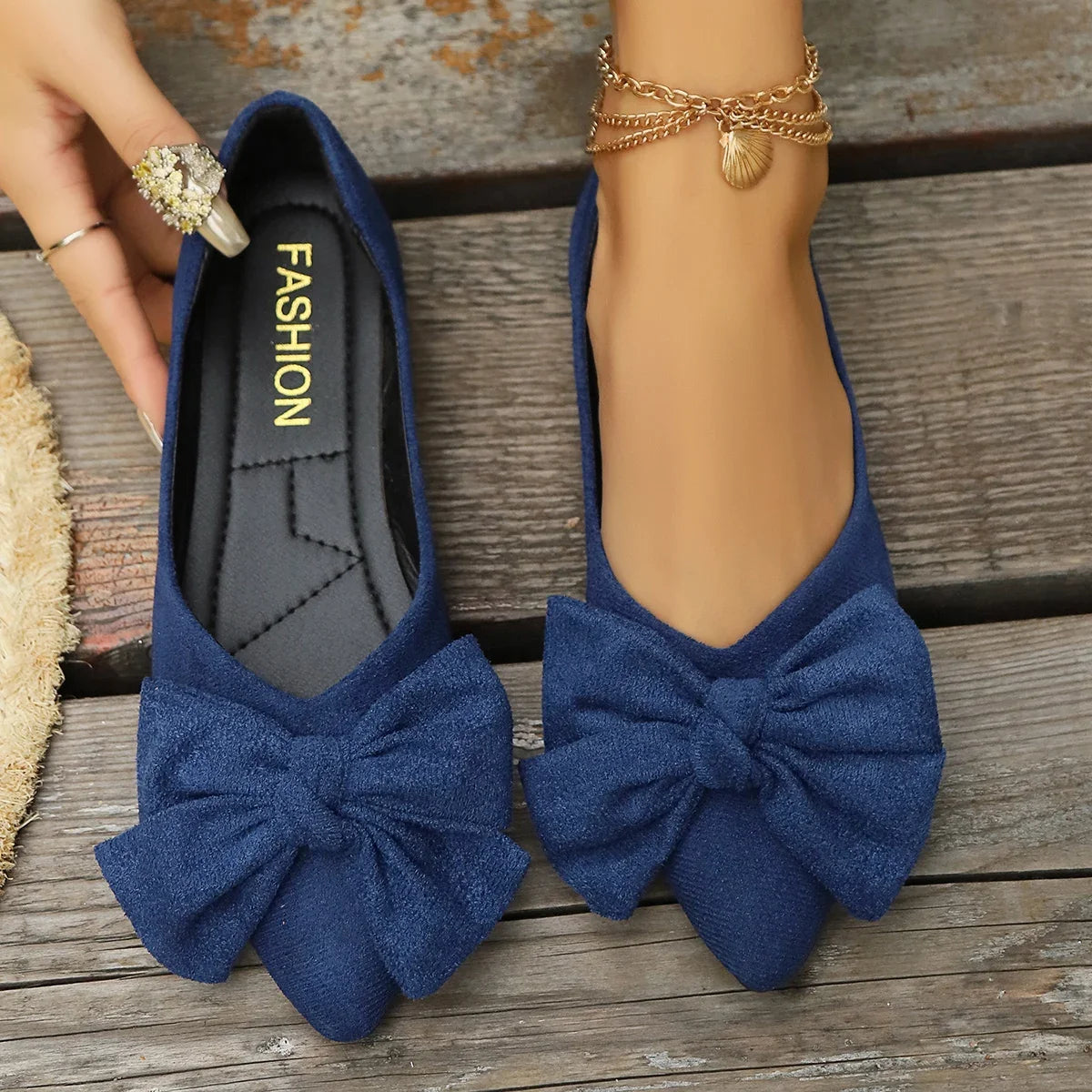 🍒Bow shoes flat fashion footwear comfortable and versatile genuine suede women's shoes smart casual simple wear-resistant flat occasion footwear for partes bottom bow outdoor slippers Walk BOW-ldly In Your Bows