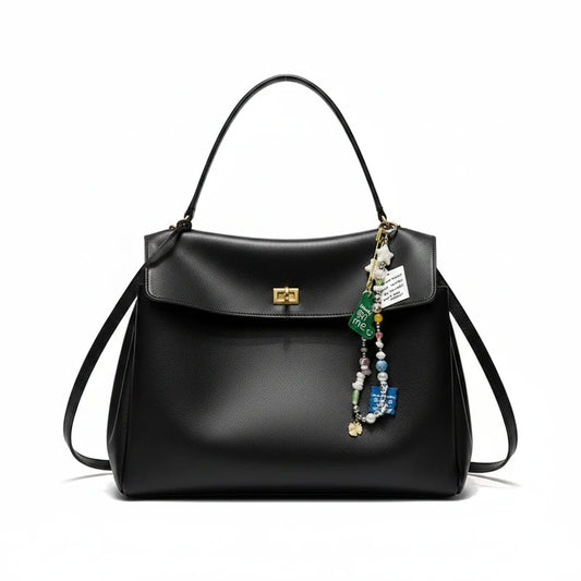 🍒Large capacity leather bag with lock for women's tote with advanced locking fashion high sensibility underarm bag that fits laptop smart casual accessory Lock On To High Quality