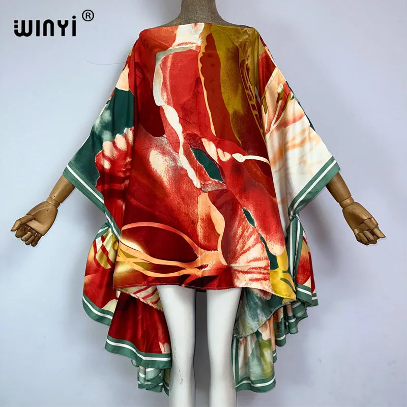 🍒Women summer fashion evening beach party outfit bohemian beachwear kaftan dress elegant beach cover ups Cover Up Covers