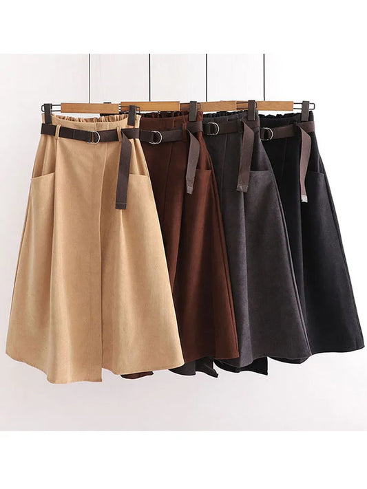 🍒Casual skirts high waisted solid smart casual womens irregular fashion with pockets midi simple elegant a-line Every Day Irregular