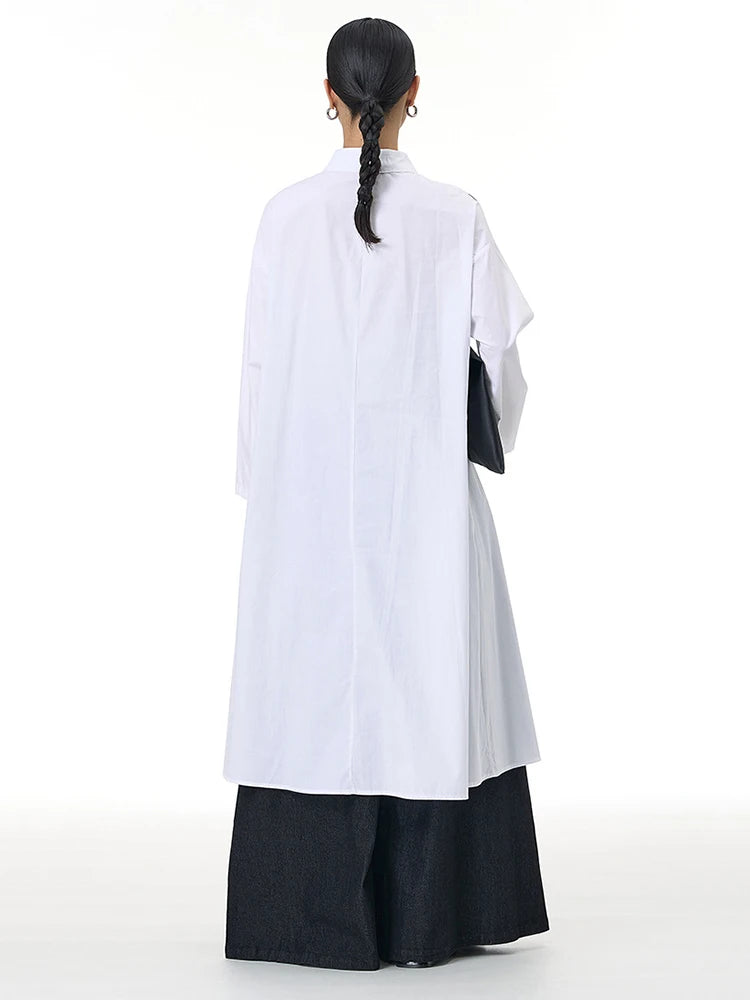 🍒Dot shirt black and white elegant plus size midi dress spring autumn fashion long sleeve fashion smart casual wear women Spot On Shirt