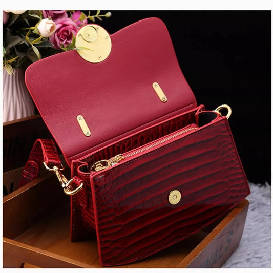 🍒Luxury designer alligator handbag women high end bag trendy shoulder bag diamond studded crossbody Pick Up A Pretty Pearl