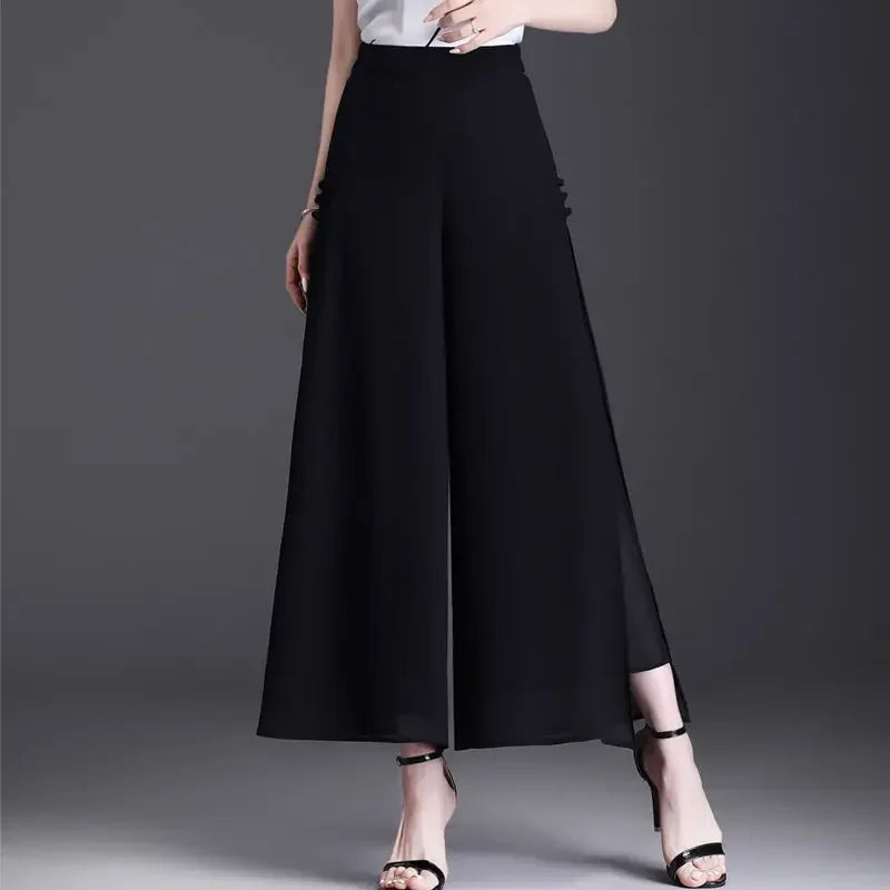 🍒High waist summer skirt trousers for women smart casual wear a-line clothing aesthetic quality pants No Need To Look Far And Wide For This Wide Wide
