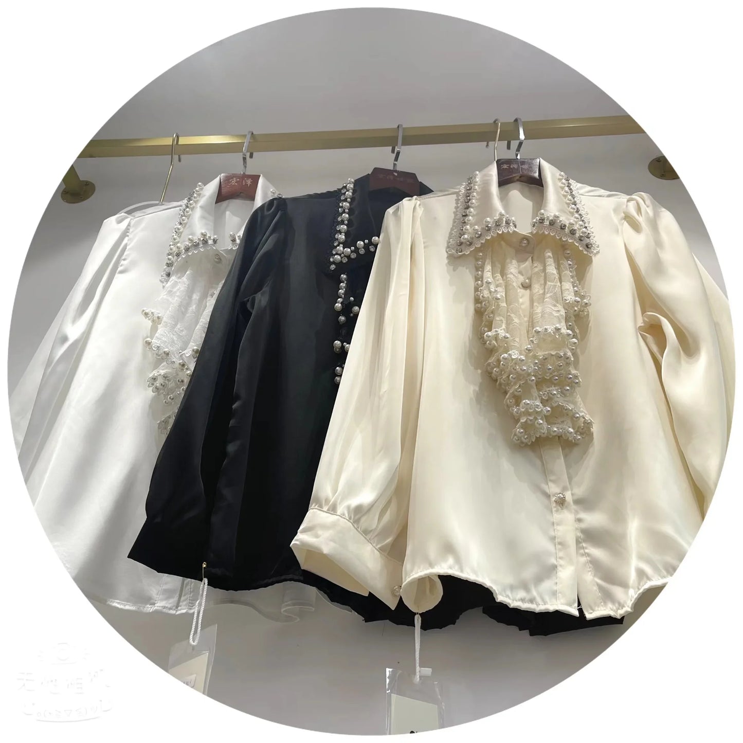 🍒Sequin shirt with beading ruffle blouse for women black occasion shirt Y2k long sleeve occasion top feminine fashion evening wear party wear tops Look Frilling In Your Frilly Frills