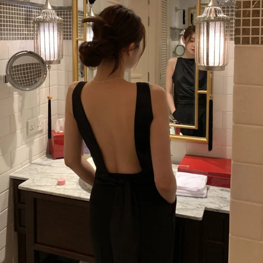 🍒Backless womens tops sleeveless clothes round neck tank top summer camis elegant fashion wear party occasion wear OPEN To Buying A Top Get BACK To Your Purse