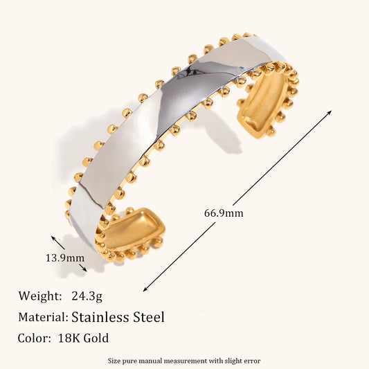 🍒Mix color jewellery round bead edge smooth stainless steel women's earrings stainless steel ring and stainless steel bracelet Set high-end design every day jewellery occasion Jewellery Gift This Gold Will Steel Attention
