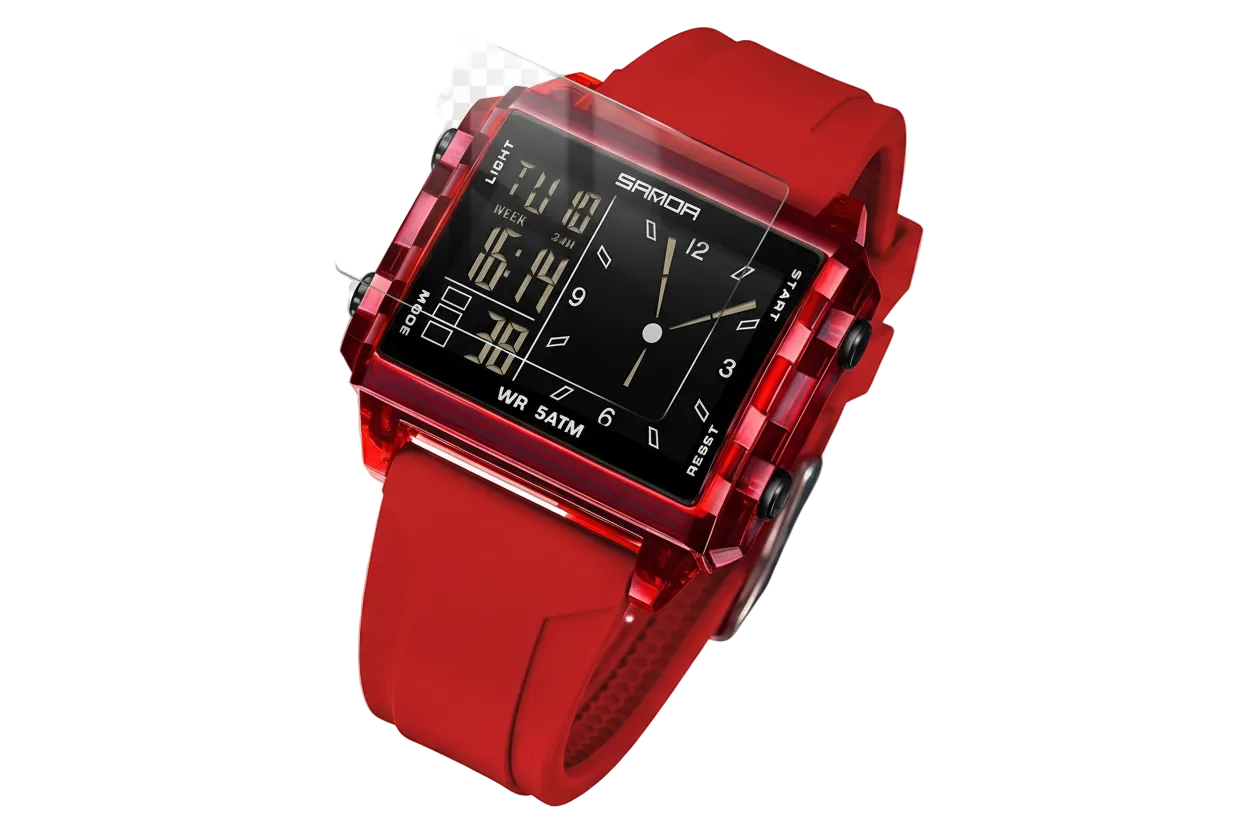 🍒Fashion electronic watches unisex luminous calendar time piece waterproof clock outdoor sports Casual Ladies Digital Wristwatch Face The Day With A Big Face