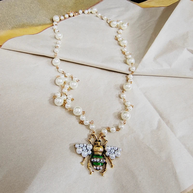 🍒Elastic pearl bracelet women's adjustable crystal bee bracelet bangle party jewellery for occasions gift smart casual accessories Nice To Bee ' Wear