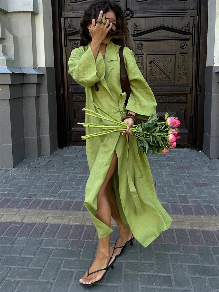 🍒Dress for women versatile casual loose clothing fashion lapel Long light summer coat with long sleeve summer commuting clothes Dont Overlook An Over Coat
