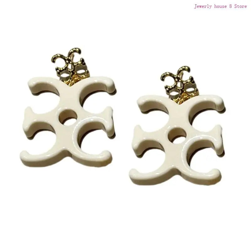 🍒Modern letter dangle drop earrings versatile for Any occasion cccessory for ttendy outfits resin jewellery black fasbion jewellery Send A Letter To Yourself