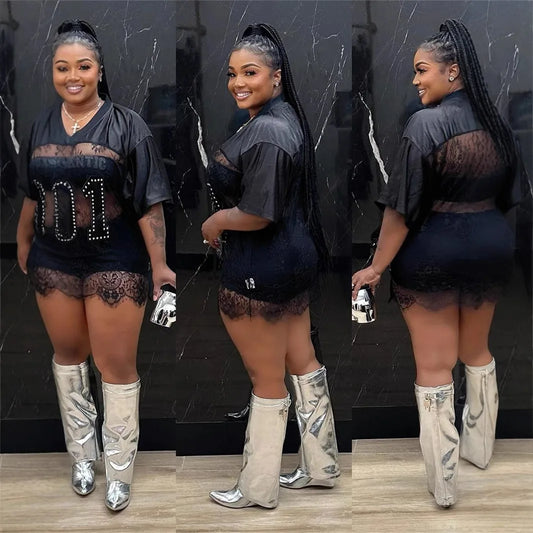 🍒T-shirt tops for women v-neck mesh top loose long floral tee casual Y2k streetwear elegant clubing t-shirts summer fashion wear Lace Mesh top A1 To The O1