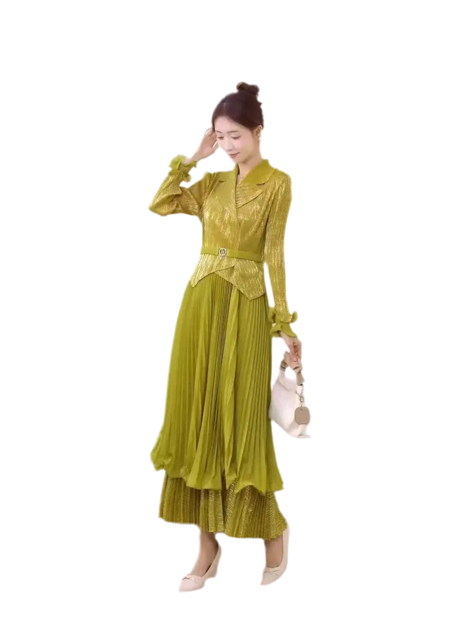 🍒Designer outfits for women fashion dress with collar jacket ruffle hem dress party occasion clothing high stretch garment approximately english size (12-16) Dont Be A Lemon Get An Orange  or…