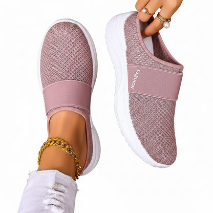 🍒Women slip on casual shoes mesh footwear breathable summer holiday footwear beach slides rubber sole Mules  Move Into Mesh Movers