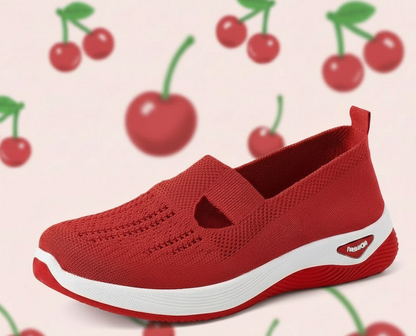 🍒Breathable comfortable shoes casual slip on shoes light weight mesh summer footwear for women rubber sole walking shoes Fashion Mesh-age