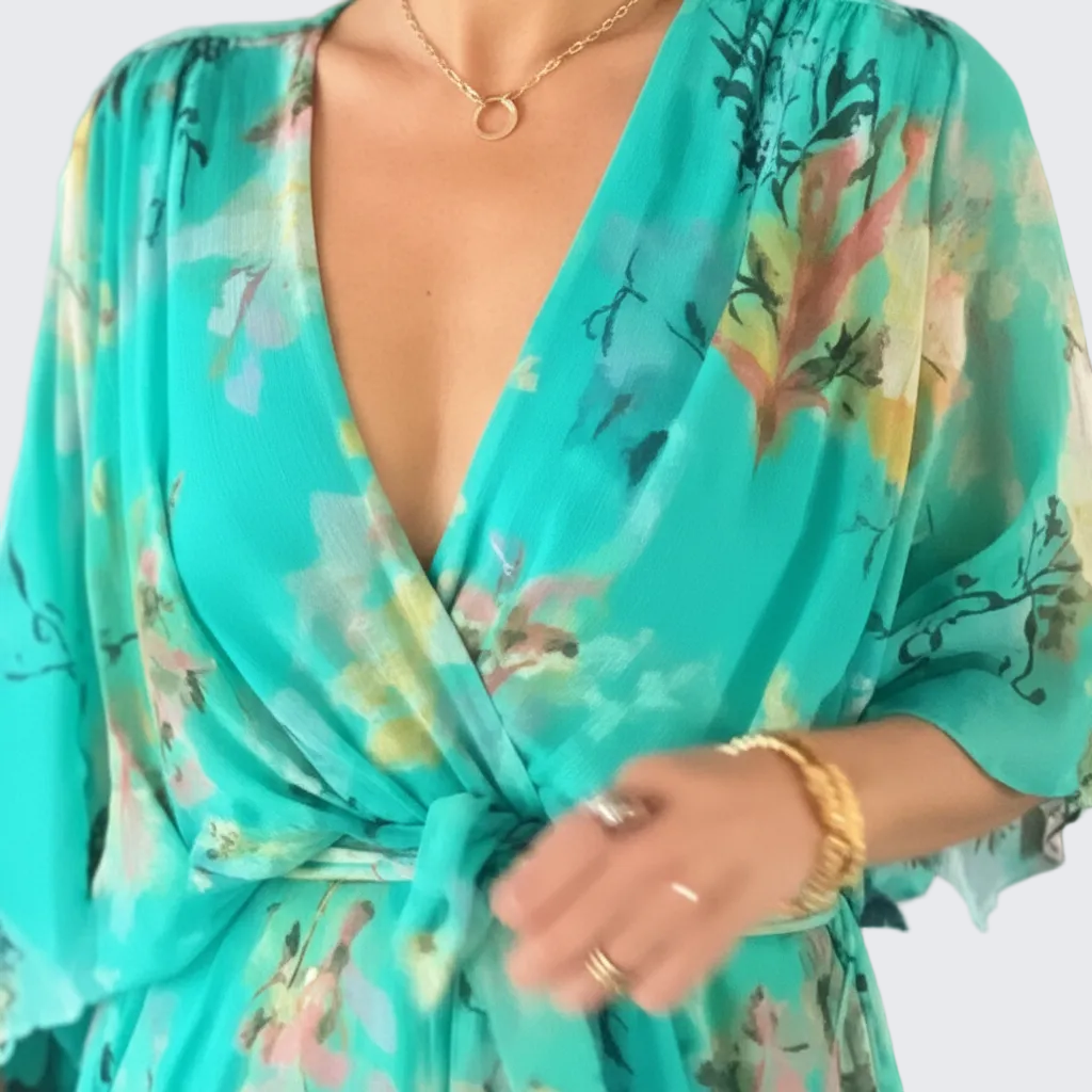 🍒Gradient print layered dress flutter sleeve outfit occasion wear for women wedding guest dresses holiday wear party fashion  Don’t flutter By This Butterfly