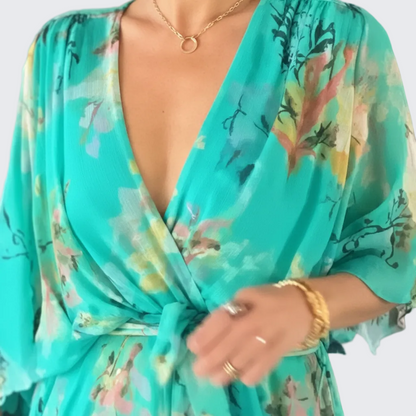🍒Gradient print layered dress flutter sleeve outfit occasion wear for women wedding guest dresses holiday wear party fashion  Don’t flutter By This Butterfly