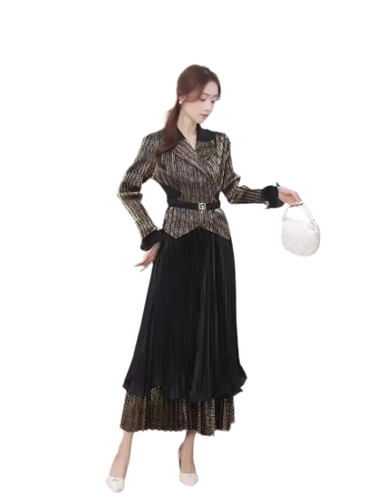🍒Designer outfits for women fashion dress with collar jacket ruffle hem dress party occasion clothing high stretch garment approximately english size (12-16) Dont Be A Lemon Get An Orange  or…