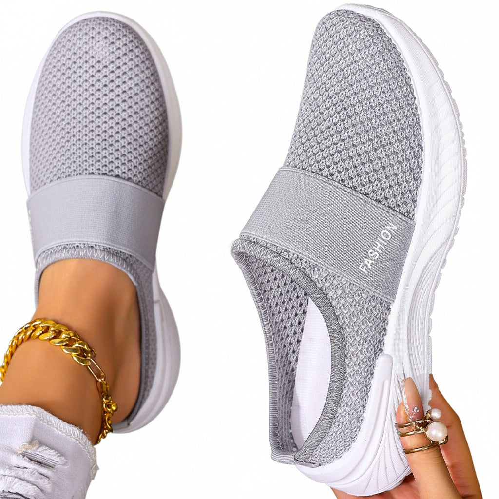 🍒Women slip on casual shoes mesh footwear breathable summer holiday footwear beach slides rubber sole Mules  Move Into Mesh Movers