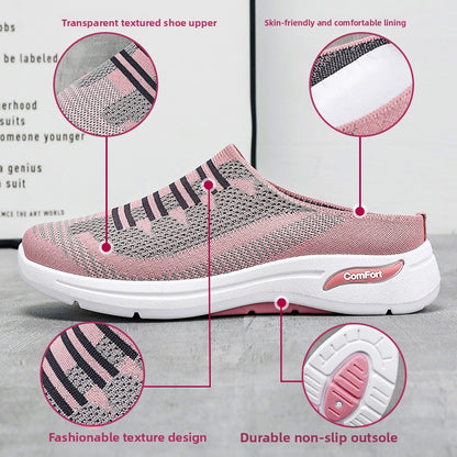 🍒Slip on trainer shoes casual comfort designer women’s footwear for holiday breathable slides non slip mesh mules light weight shoes  Support Sport