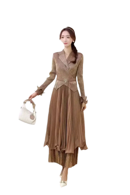 🍒Designer outfits for women fashion dress with collar jacket ruffle hem dress party occasion clothing high stretch garment approximately english size (12-16) Dont Be A Lemon Get An Orange  or…